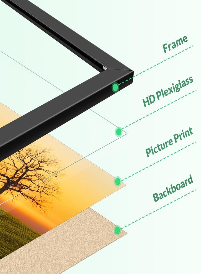Veleclo 8x24 Picture Frame for Wall Display, 8x24 Black Picture Frame with Shatter Resistant Plexiglass, Stable and Sturdy 8 x 24 Poster Frame for Wall Display, Handpicked Gift Collection, 1 Pack - Image 2
